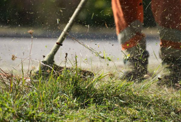 okc handyman mowing a lawn